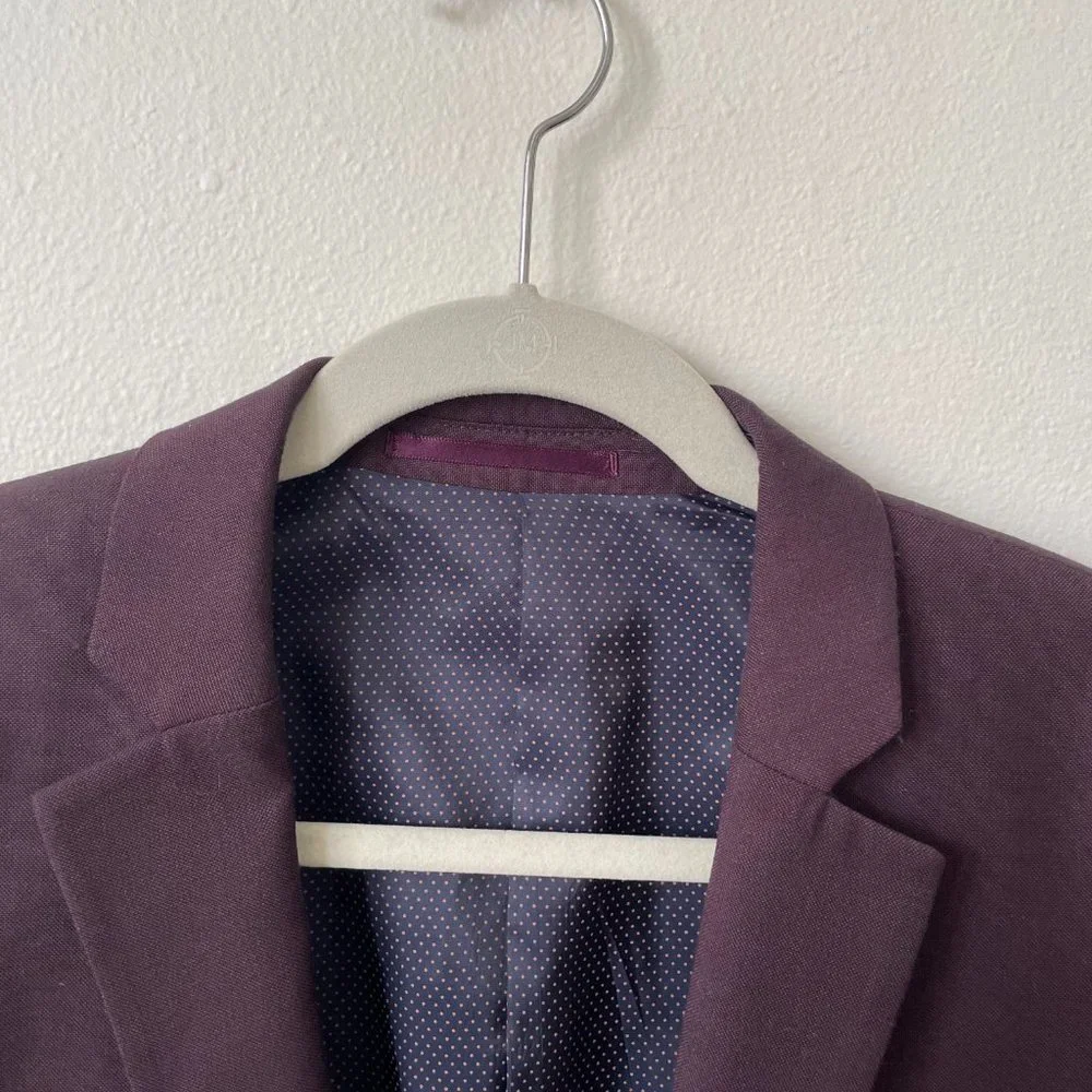 Burgundy Topman Suit Jacket size 36R - Picture 2 of 5